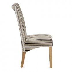 Stoff Stuhl Braun/Beige gestreift - Roma