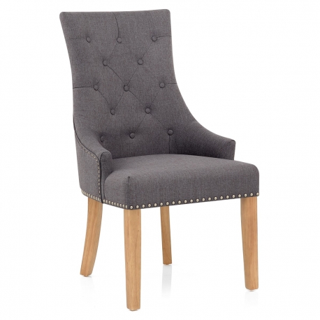 Esszimmerstuhl Stoff - Ascot - Eiche Gris Foncé