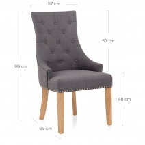 Esszimmerstuhl Stoff - Ascot - Eiche Gris Foncé