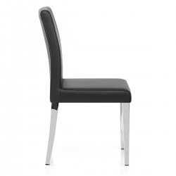 Kunstleder Stuhl Chrom - Dash Schwarz