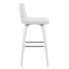 Kunstleder Holzbarhocker - Charlotte Weiß