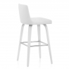 Kunstleder Holzbarhocker - Charlotte Weiß