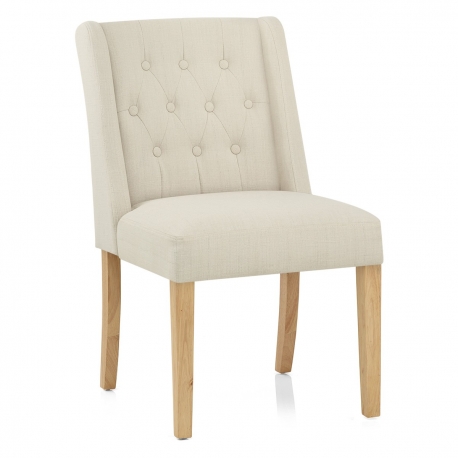 Stoff Stuhl Eiche - Chatsworth Beige