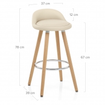 Kunstleder Holzbarhocker - Jive Beige