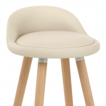 Kunstleder Holzbarhocker - Jive Beige