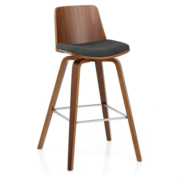 Stoff Holzbarhocker - Mirage Grau