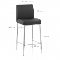 Kunstleder Barhocker Chrom - Pacino Schwarz