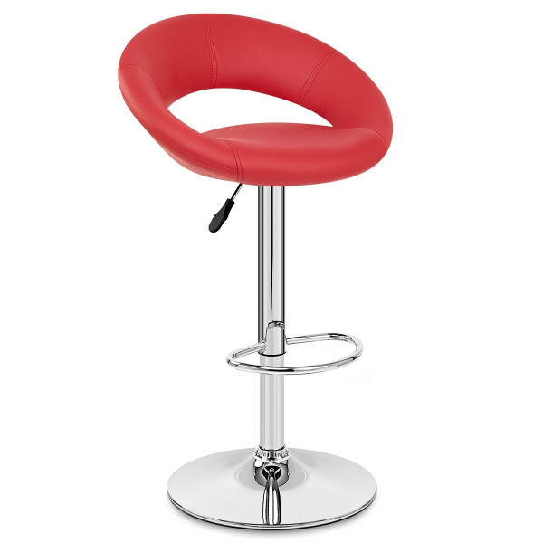 Kunstleder Barhocker Chrom - Crescent Rot Kunstleder Barhocker Chrom - Crescent Rot