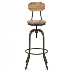 Barhocker - Heller Holzsitz - Vintage Swivel