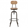 Barhocker - Heller Holzsitz - Vintage Swivel