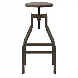Barhocker - Dunkler Holzsitz - Vintage Revolution