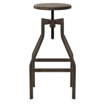 Barhocker - Dunkler Holzsitz - Vintage Revolution