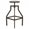 Barhocker - Dunkler Holzsitz - Vintage Revolution