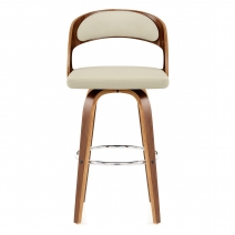 Kunstleder Holzbarhocker - Alicia