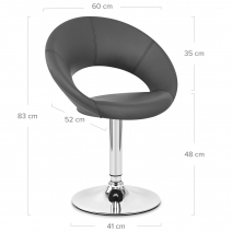 Kunstleder Chrom Stuhl - Clementine Schwarz