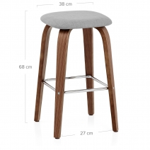 Stoff Holzbarhocker - Stockholm Grau