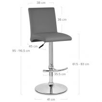 Kunstleder Barhocker Chrom - Deluxe High Back