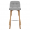 Stoff Holzbarhocker - Hex Beige