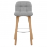 Stoff Holzbarhocker - Hex Beige