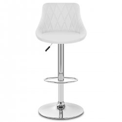 Kunstleder Barhocker Chrom - Stitch Schwarz