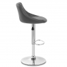 Kunstleder Barhocker Chrom - Stitch Grau