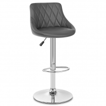 Kunstleder Barhocker Chrom - Stitch Grau