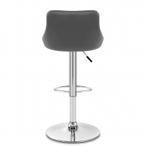 Kunstleder Barhocker Chrom - Stitch Grau