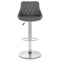 Kunstleder Barhocker Chrom - Stitch Grau