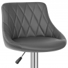 Kunstleder Barhocker Chrom - Stitch Grau