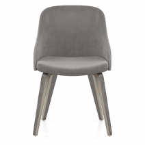 Samt Stuhl - Fusion Holz Grau