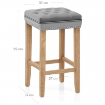 Belgravia Oak Stool Velvet