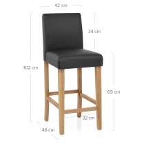 Barhocker Eiche - Tetbury Schwarz
