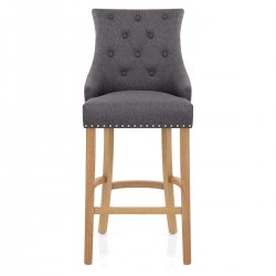 Stoffbarhocker - Ascot - Eiche Dunkelgrau