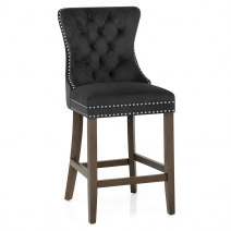 Samt Barhocker - Kensington Schwarz