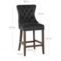 Samt Barhocker - Kensington Schwarz