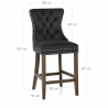 Samt Barhocker - Kensington Schwarz