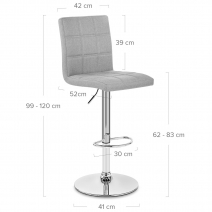 Stoffbarhocker Chrom – Criss Cross Grau