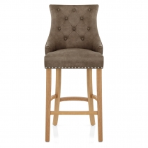 Kunstleder Barhocker - Ascot Antik - Eiche Braun