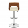 Echtleder Holzbarhocker Chrom - Carmen Beige