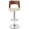 Echtleder Holzbarhocker Chrom - Carmen Beige