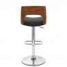 Echtleder Holzbarhocker Chrom - Carmen Schwarz