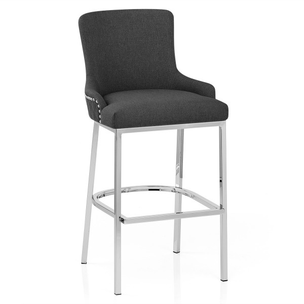 Stoff Barhocker Chrom - Blush Dunkelgrau Stoff Barhocker Chrom - Blush Dunkelgrau