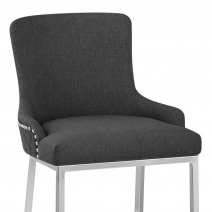 Stoff Barhocker Chrom - Blush Dunkelgrau