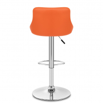 Kunstleder Barhocker Chrom - Stitch Orange