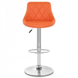 Kunstleder Barhocker Chrom - Stitch Schwarz