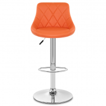 Kunstleder Barhocker Chrom - Stitch Orange