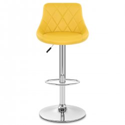 Kunstleder Barhocker Chrom - Stitch Schwarz