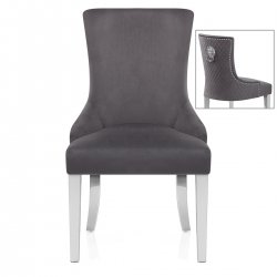 Samt Stuhl Chrome - Fontaine Grau