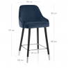 Samtbarhocker - Glam Blau