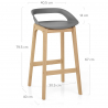 Barhocker Eiche - Crew Grau